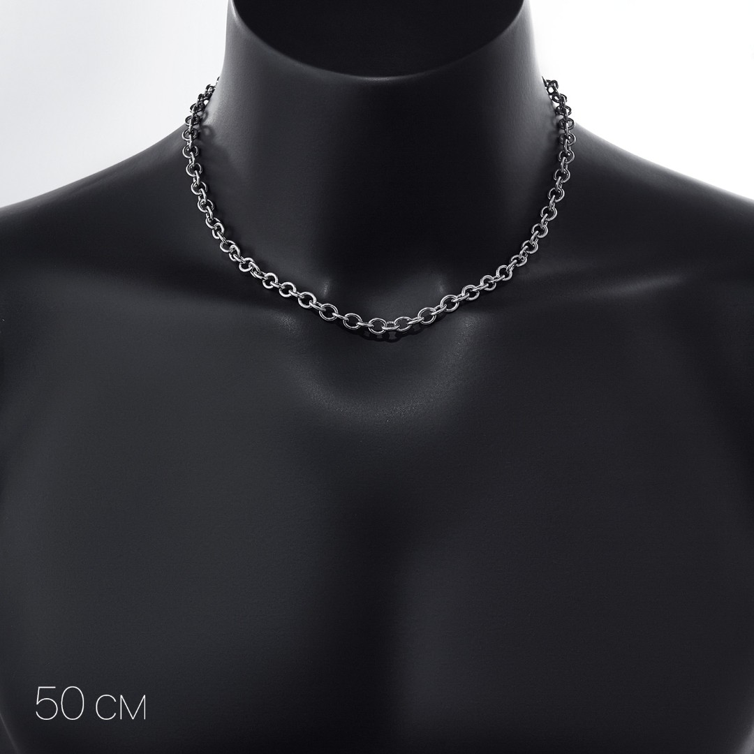 Цепочка на шею,Серебро,с замком Карабинный,ИНДИЯ