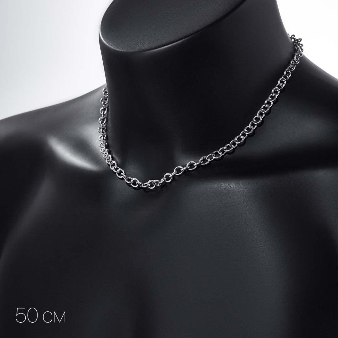 Цепочка на шею,Серебро,с замком Карабинный,ИНДИЯ