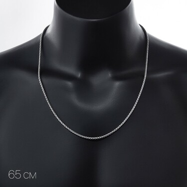 Серебряная цепь, плетение Бельцер, родий, ширина 2.5 мм