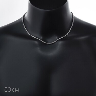 Серебряная цепь, плетение сингапур, родий, ширина 2,5 мм