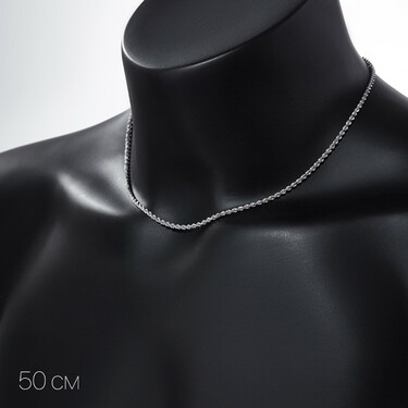 Серебряная цепь, плетение сингапур, родий, ширина 2,5 мм