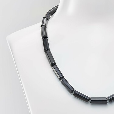 Бусы Натуральный Черный Нефрит, Серебро