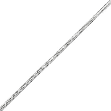 Серебряная цепочка, плетение снейк круглый, покрытие родий, ширина 1 мм