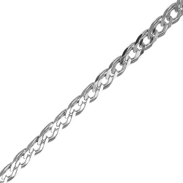 Серебряный мужской браслет, плетение Нонна, родирование, ширина 7 мм