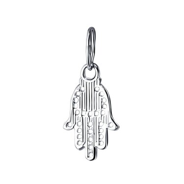 Серебряная подвеска Хамса (Рука Фатимы), покрытие родий