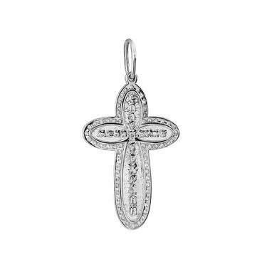 Серебряный крест нательный с родированием