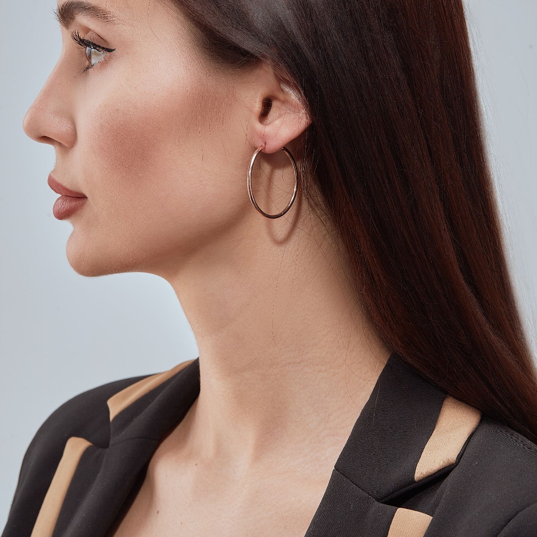 Серьги,Серебро,с вставкой Без вставок,с замком Кольцо,Конго,РОССИЯ