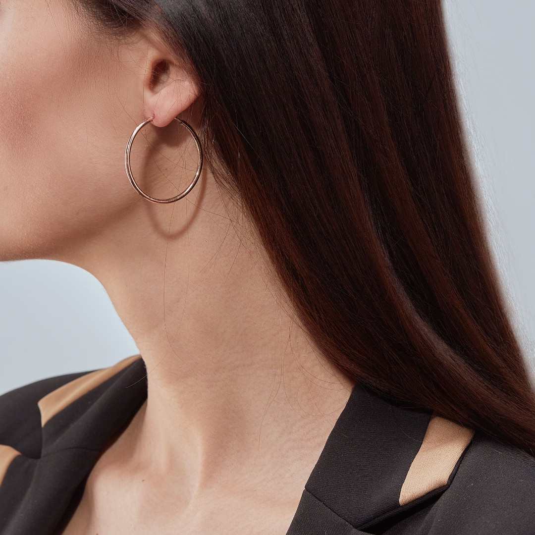 Серьги,Серебро,с вставкой Без вставок,с замком Кольцо,Конго,РОССИЯ