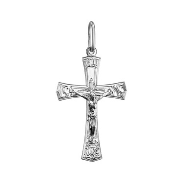 Серебряный крест нательный с родированием