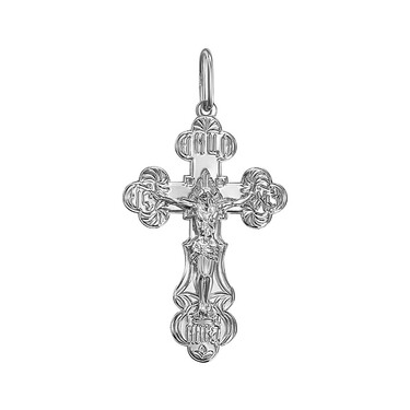 Серебряный крест нательный с родированием