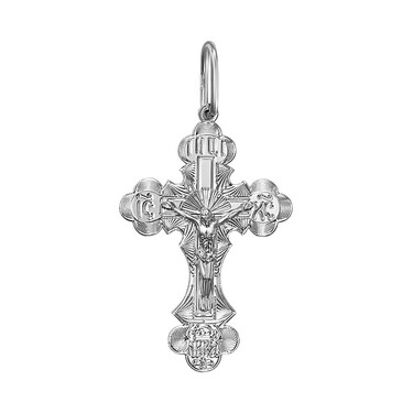 Серебряный крест нательный с родированием