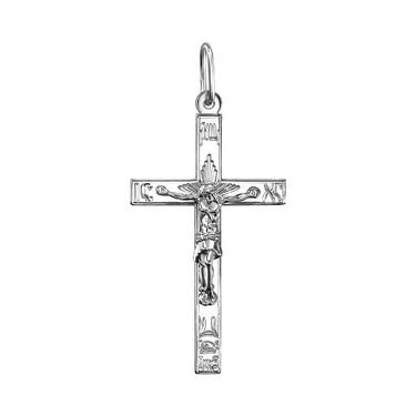 Серебряный крест нательный с родированием