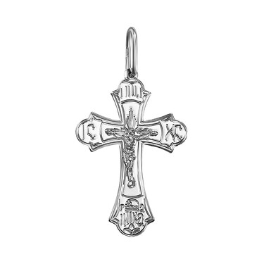 Серебряный крест нательный с родированием