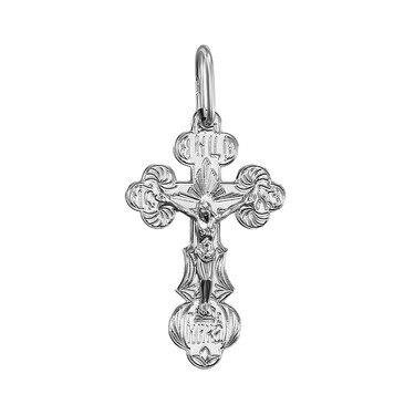 Серебряный крест нательный с родированием