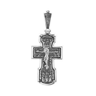 Серебряный мужской православный крест с чернением