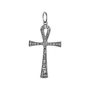 Серебряная подвеска "Анх" коптский крест , чернение
