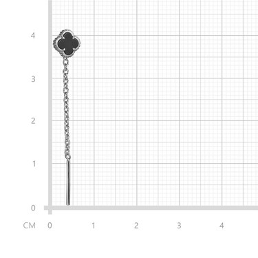 Серебряные серьги Клевер / Четырехлистник с Натуральным черным Ониксом 6мм, протяжка, платирование
