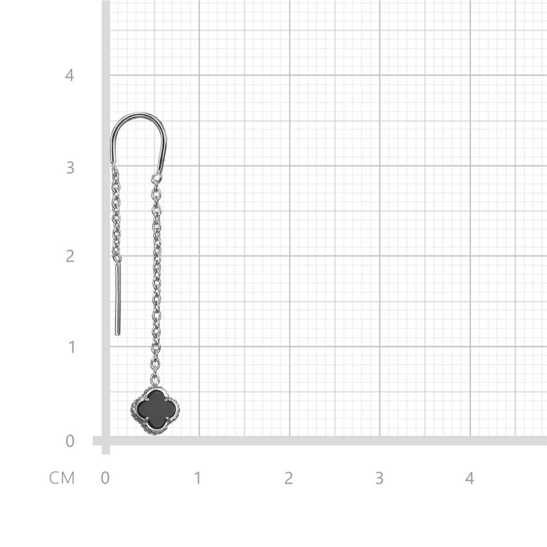 Серьги,Серебро,с вставкой Оникс натуральный Черная цвета,с замком Протяжка,РОССИЯ