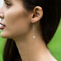 Серебряные серьги Клевер / Четырехлистник с Натуральным светлым Перламутром 6мм, протяжка, платина Серьги,Серебро,с вставкой Перламутр натуральный Белая цвета,с замком Протяжка,РОССИЯ