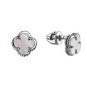 Серьги,Серебро,с вставкой Перламутр натуральный Белая цвета,с замком Винтовой,РОССИЯ
