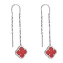 Серьги,Серебро,с вставкой Коралл натуральный Красная цвета,с замком Протяжка,РОССИЯ