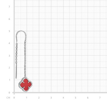 Серебряные серьги Клевер / Четырехлистник с Натуральным красным Кораллом 8мм, протяжка, платирование