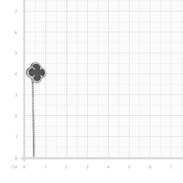 Серебряные серьги Клевер / Четырехлистник с Натуральным черным Ониксом 8мм, протяжка, платирование