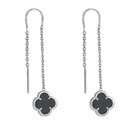 Серьги,Серебро,с вставкой Оникс натуральный Черная цвета,с замком Протяжка,РОССИЯ