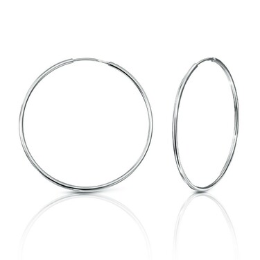 Женские серебряные серьги кольца Конго, диаметр 5 см