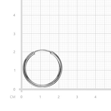 Женские серебряные серьги кольца Конго, диаметр 2 см