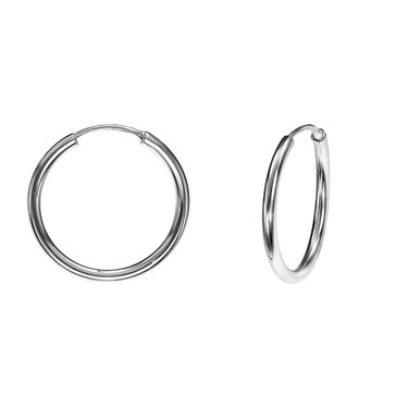 Женские серебряные серьги кольца Конго, диаметр 2 см