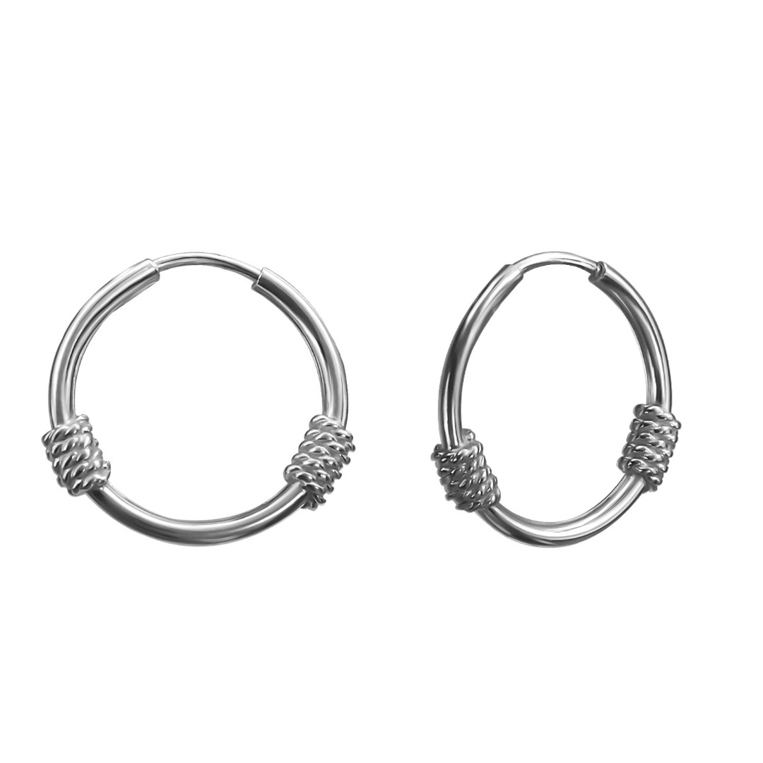 Серьги,Серебро,с вставкой Без вставок,с замком Кольцо,Конго,РОССИЯ