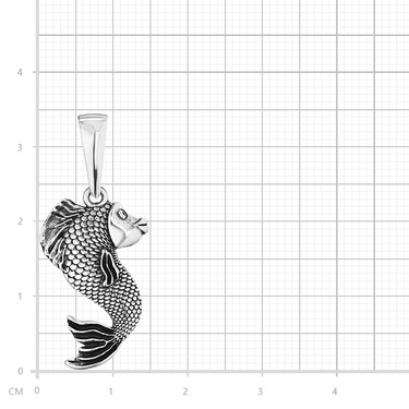 Серебряная подвеска Рыбка малая, чернение