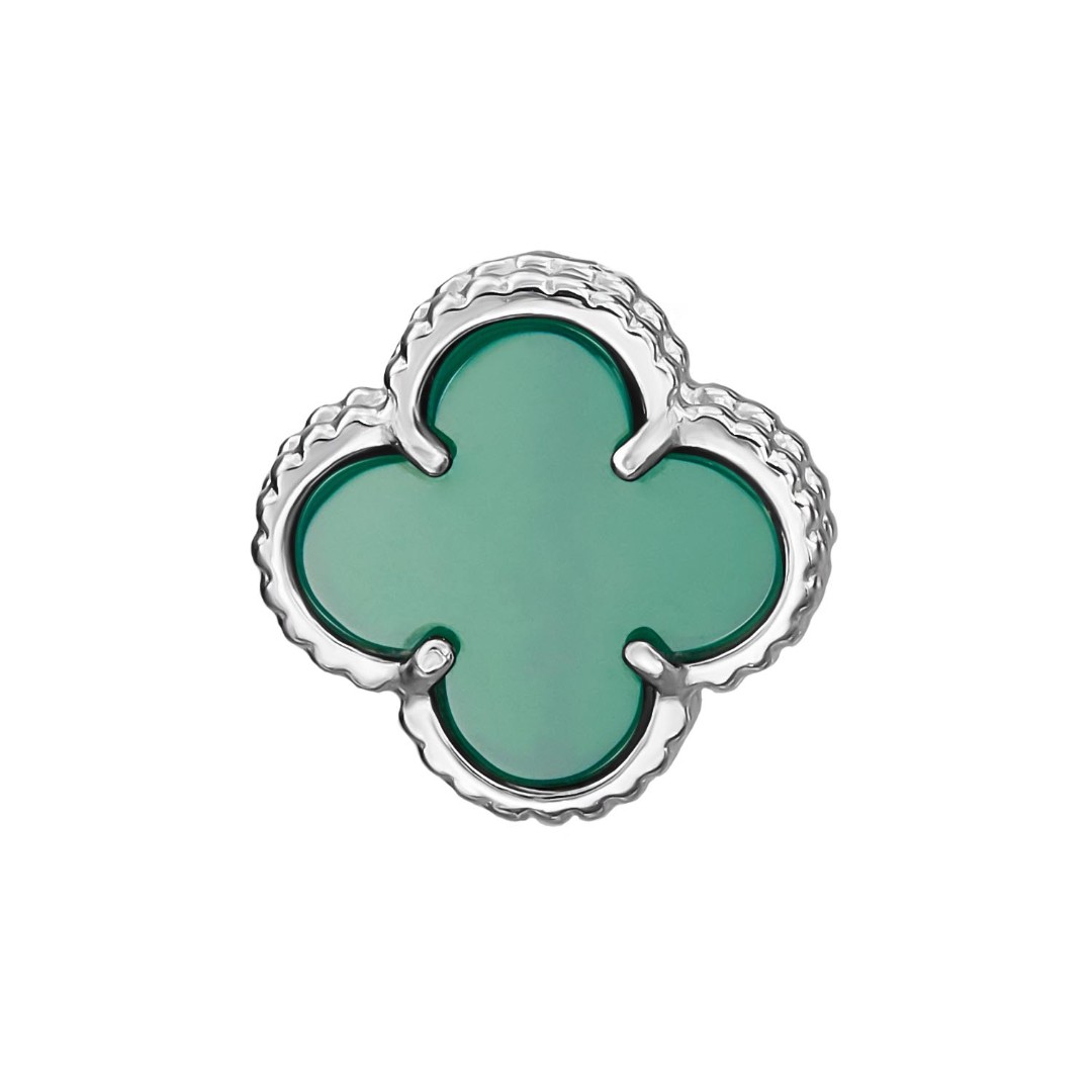 Серебряная подвеска Подвеска,Серебро,с вставкой Агат натуральный Зеленая цвета,РОССИЯ