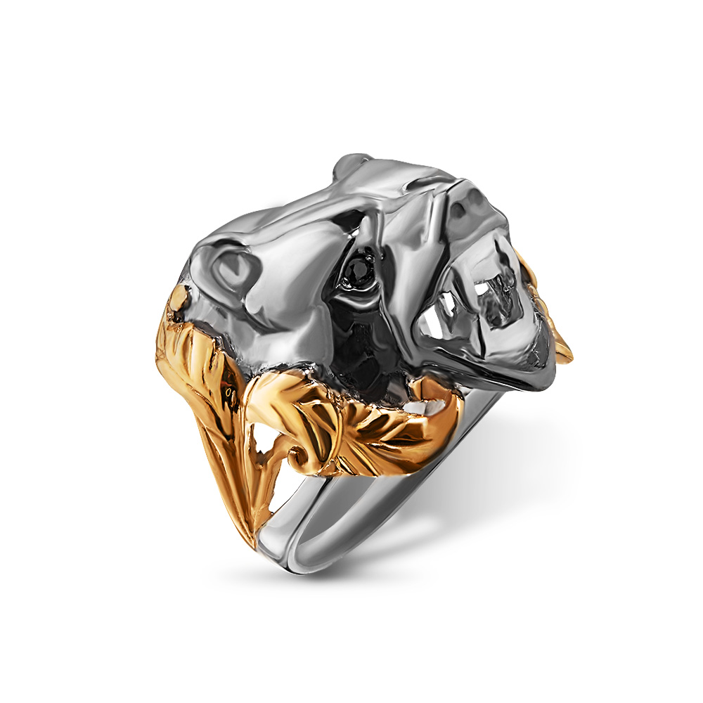 Кольцо,Перстень,Серебро,с вставкой Черная цвета,РОССИЯ