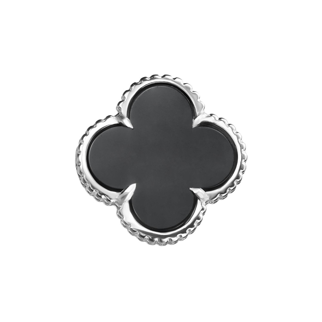 Подвеска,Кулон,Серебро,с вставкой Оникс натуральный Черная цвета,РОССИЯ