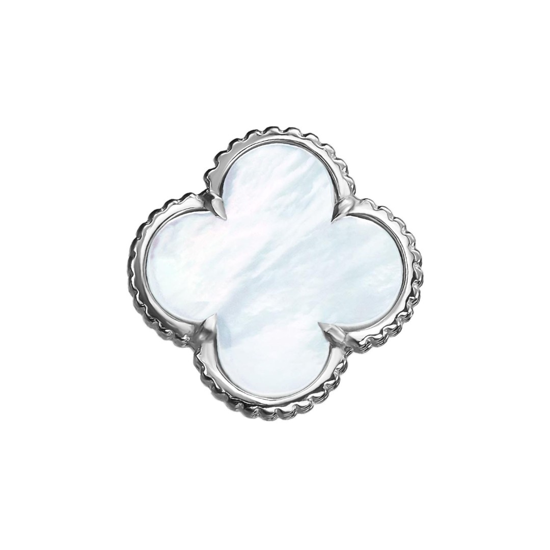 Серебряная подвеска Подвеска,Кулон,Серебро,с вставкой Перламутр натуральный Белая цвета,РОССИЯ