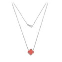Колье,Серебро,с вставкой Коралл натуральный Красная цвета,с замком Карабинный,РОССИЯ