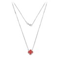Колье,Серебро,с вставкой Коралл натуральный Красная цвета,с замком Карабинный,РОССИЯ
