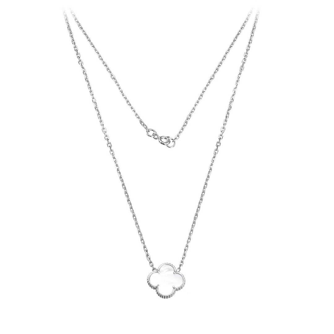 Серебряное колье Колье,Серебро,с вставкой Перламутр натуральный Белая цвета,с замком Карабинный,РОССИЯ