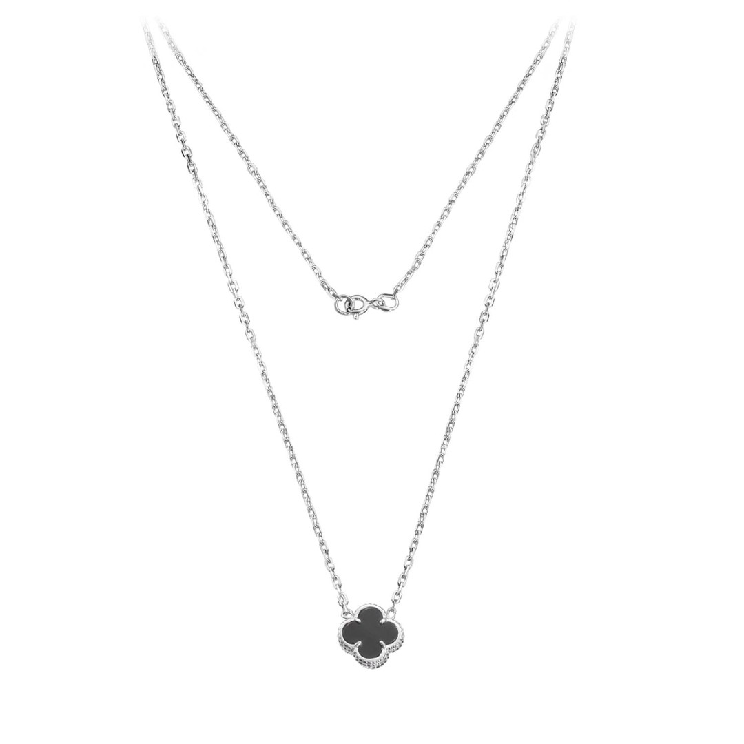 Серебряное колье  Колье,Серебро,с вставкой Оникс натуральный Черная цвета,с замком Карабинный,РОССИЯ