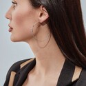 Серебряные классические гладкие серьги Кольца / Конго / Круглые, диаметр 5 см, платинирование Серьги,Серебро,с вставкой Без вставок,с замком Кольцо,Конго,РОССИЯ