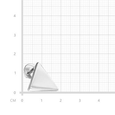 Серебряные серьги / Пусеты / Гвоздики / Геометрия / Треугольник, родий