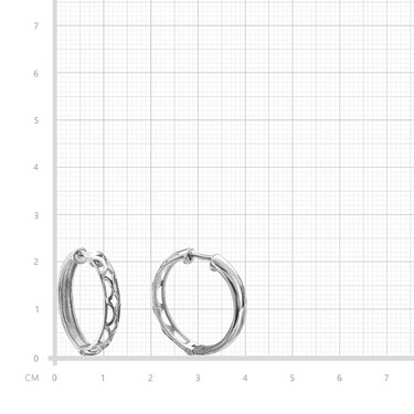 Серебряные серьги Кольца / Конго / Круглые / Хаггисы, родий, 20 мм