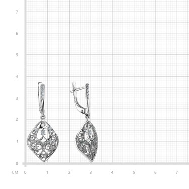 Серебряные серьги с фианитами, родирование