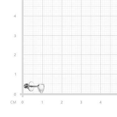 Серебряные серьги / Пусеты / Гвоздики / Сердечко, родирование