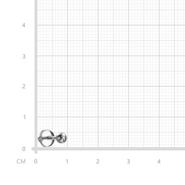 Серебряные серьги / Пусеты / Гвоздики / Шар, родирование, замок пусет
