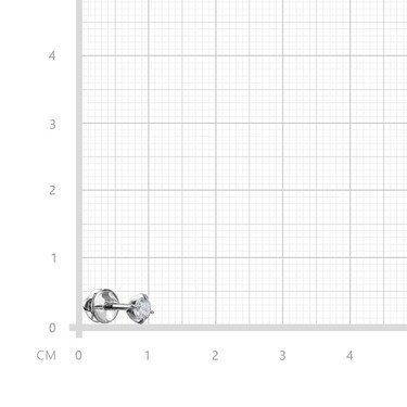 Серебряные классические серьги / Пусеты / Гвоздики с камнем фианитом, родирование