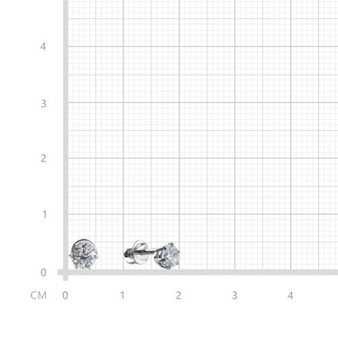 Серебряные классичсекие серьги / Пусеты / Гвоздики с камнем фианитом, родий