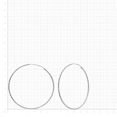 Серебряные фантазийные серьги Кольца / Конго / Круглые с алмазной гранью, диаметр 7 см, родирование